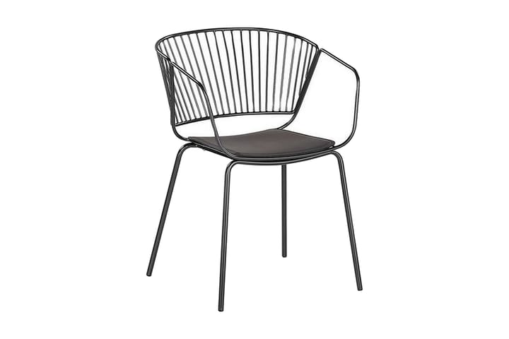 Tuoli Buzby 2-pak - Musta/Keinonahka - Ruokapöydän tuolit - Meikkituoli - Käsinojallinen tuoli