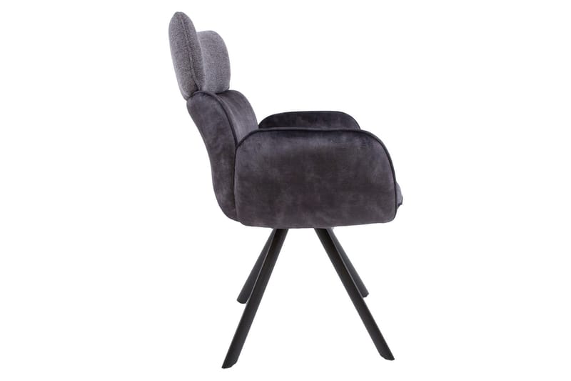 Tuoli Eddy Käsinojilla Tummanharmaa Sametti - Huonekalut - Tuoli & nojatuoli - Ruokapöydän tuolit