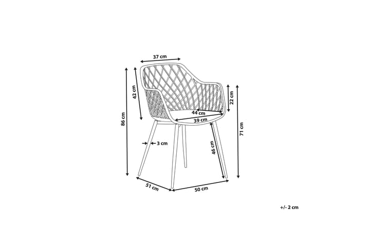 Tuoli Lawler 2-pak - Valkoinen - Ruokapöydän tuolit - Meikkituoli - Käsinojallinen tuoli