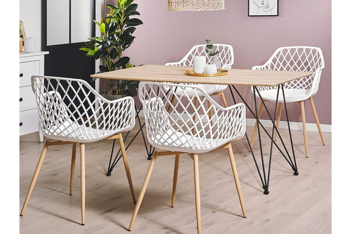 Tuoli Lawler 2-pak - Valkoinen - Ruokapöydän tuolit - Meikkituoli - Käsinojallinen tuoli