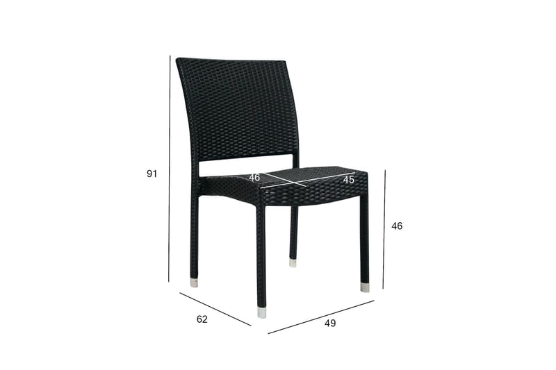 Tuoli Wicker-3 Musta - Huonekalut - Tuoli & nojatuoli - Ruokapöydän tuolit