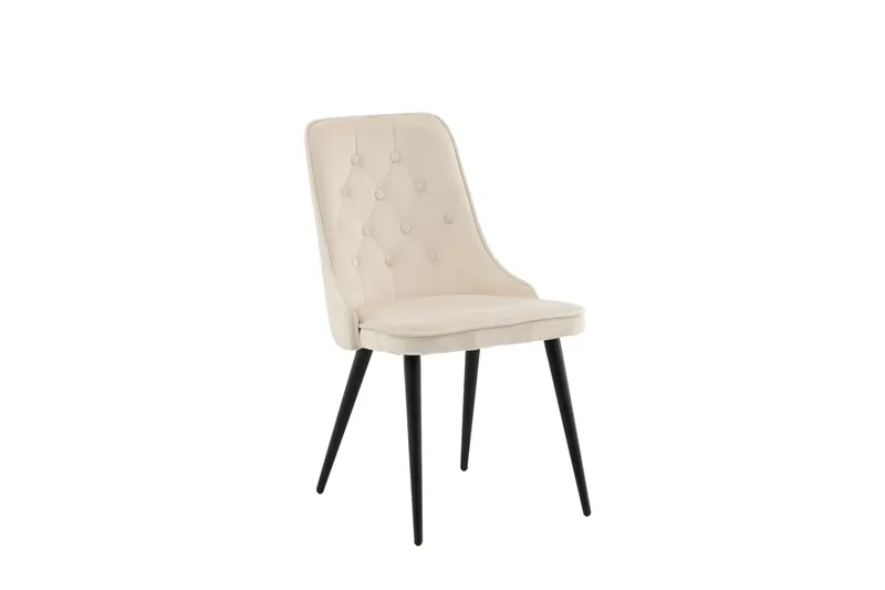 Velvet Deluxe Samettituoli - Musta/Beige - Huonekalut - Tuoli & nojatuoli - Ruokapöydän tuolit