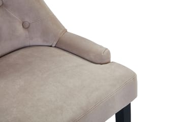 Viktoria-ruokailu- ja keittiötuoli, samettiverhoilu ja mustat puujalat - Beige - Huonekalut - Tuoli & nojatuoli - Ruokapöydän tuolit
