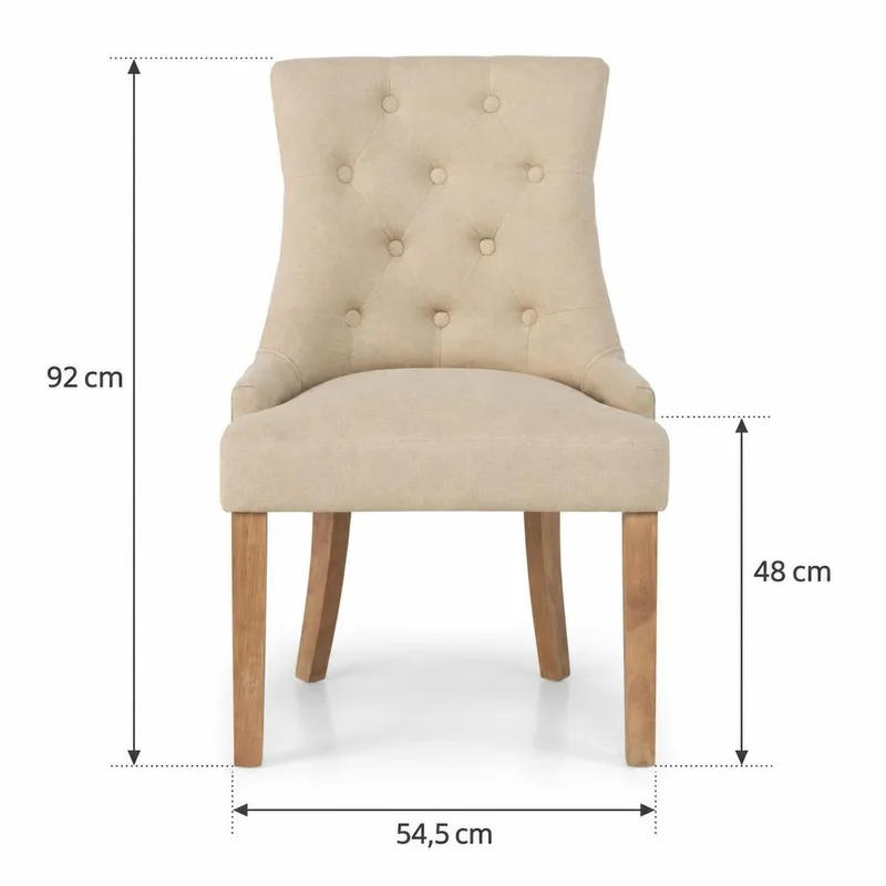 Viktoria-ruokatuoli niiteillä - Beige/vintage - Huonekalut - Tuoli & nojatuoli - Ruokapöydän tuolit