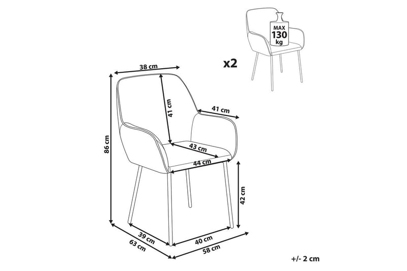 Sarja 2 ruokatuolia Alden - Beige, musta - Huonekalut - Tuoli & nojatuoli - Ruokapöydän tuolit