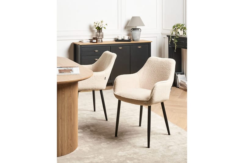Sarja 2 ruokatuolia Alden - Beige, musta - Huonekalut - Tuoli & nojatuoli - Ruokapöydän tuolit
