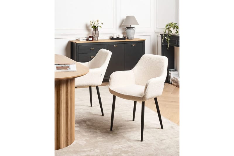 Sarja 2 ruokatuolia Alden - Valkoinen, Musta - Huonekalut - Tuoli & nojatuoli - Ruokapöydän tuolit