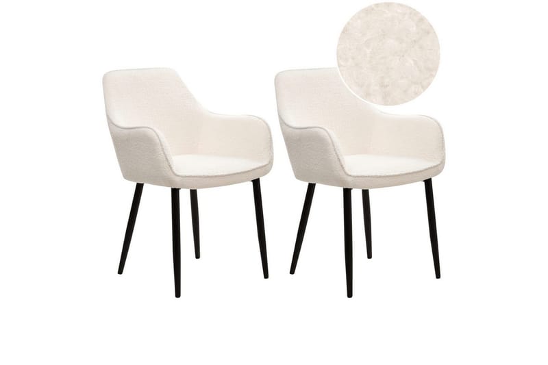 Sarja 2 ruokatuolia Alden, Valkoinen, Musta