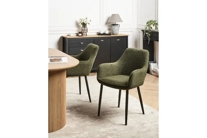 Sarja 2 ruokatuolia Alden - Vihreä, musta - Huonekalut - Tuoli & nojatuoli - Ruokapöydän tuolit