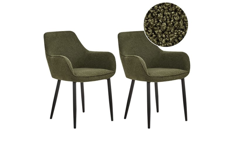 Sarja 2 ruokatuolia Alden - Vihreä, musta - Huonekalut - Tuoli & nojatuoli - Ruokapöydän tuolit