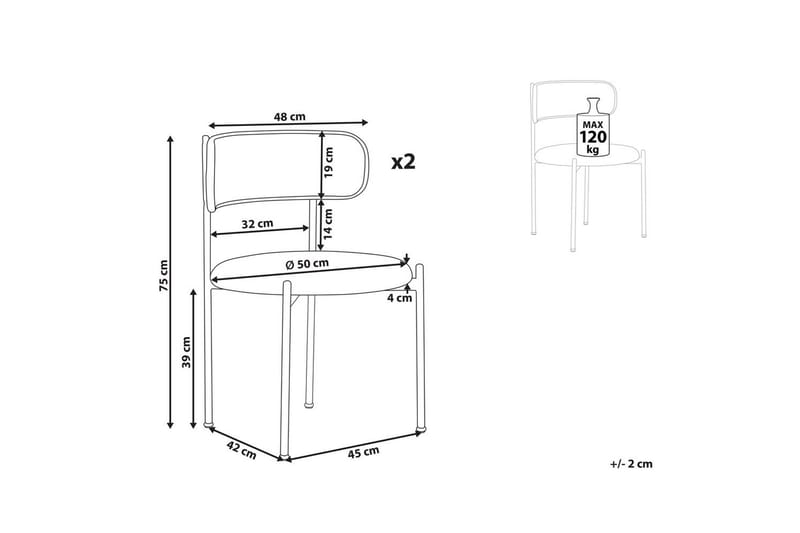 Sarja 2 ruokatuolia Andover - Vaalea puu, beige - Huonekalut - Tuoli & nojatuoli - Ruokapöydän tuolit