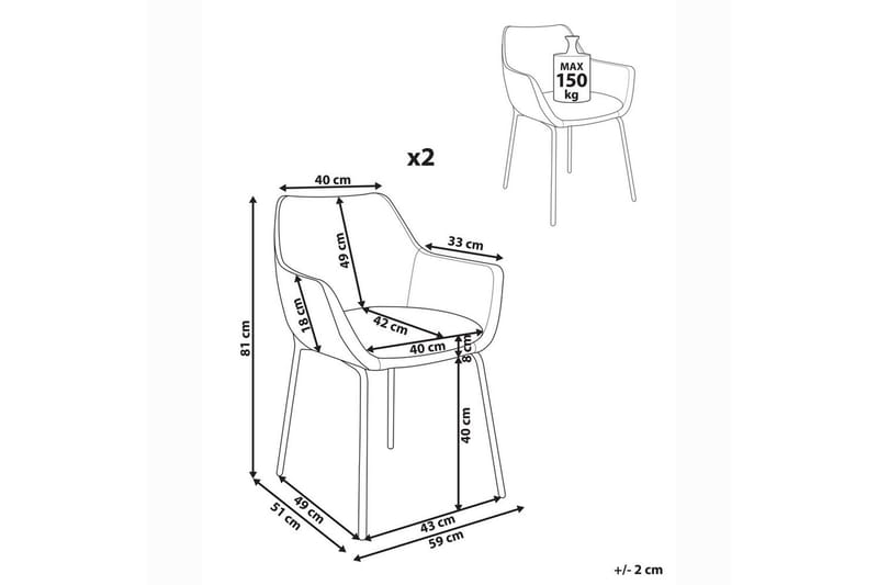 Sarja 2 ruokatuolia Bowdon - Huonekalut - Tuoli & nojatuoli - Ruokapöydän tuolit