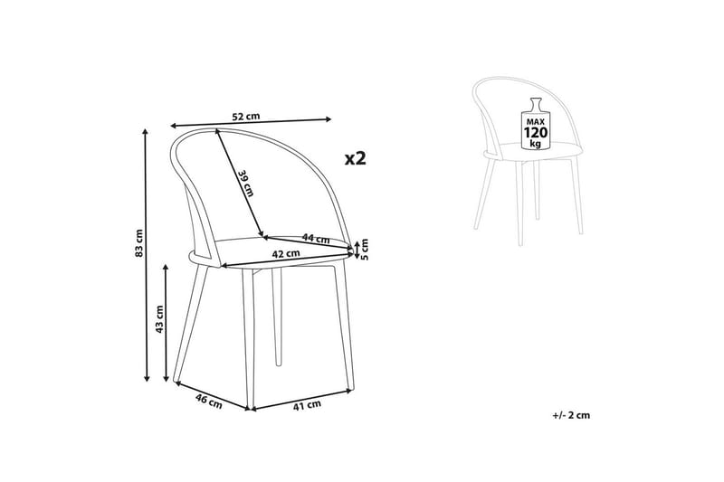 Sarja 2 ruokatuolia Cornell - Musta, beige, vaalea puu - Huonekalut - Tuoli & nojatuoli - Ruokapöydän tuolit