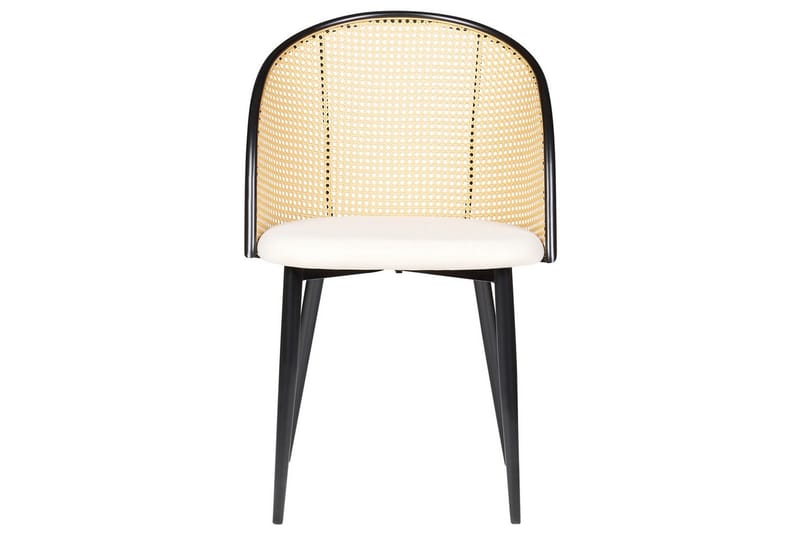 Sarja 2 ruokatuolia Cornell - Musta, beige, vaalea puu - Huonekalut - Tuoli & nojatuoli - Ruokapöydän tuolit