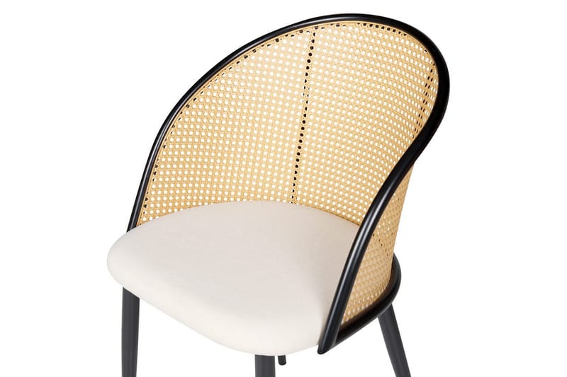 Sarja 2 ruokatuolia Cornell - Musta, beige, vaalea puu - Huonekalut - Tuoli & nojatuoli - Ruokapöydän tuolit
