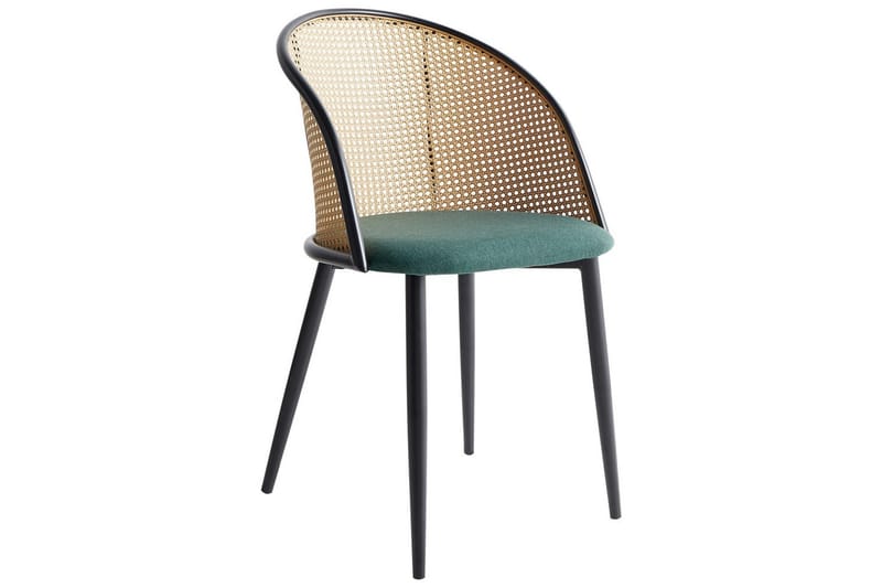 Sarja 2 ruokatuolia Cornell - Vihreä, musta, vaalea puu - Huonekalut - Tuoli & nojatuoli - Ruokapöydän tuolit