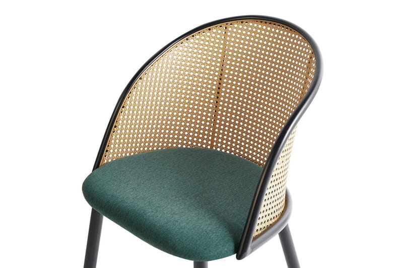 Sarja 2 ruokatuolia Cornell - Vihreä, musta, vaalea puu - Huonekalut - Tuoli & nojatuoli - Ruokapöydän tuolit