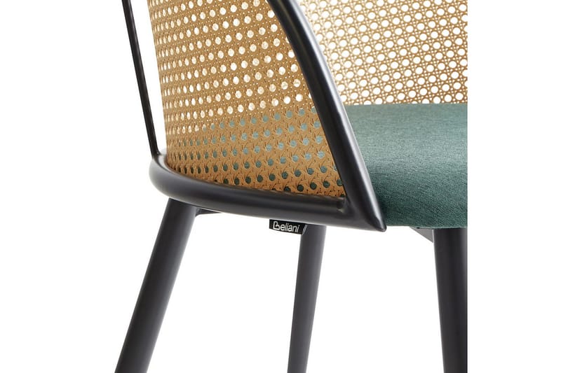 Sarja 2 ruokatuolia Cornell - Vihreä, musta, vaalea puu - Huonekalut - Tuoli & nojatuoli - Ruokapöydän tuolit