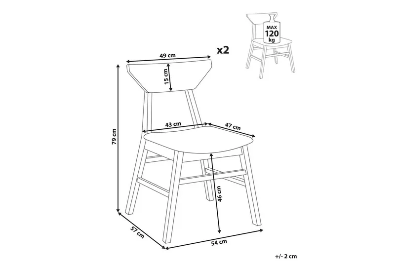 Sarja 2 ruokatuolia Hopkins - Ruskea, Beige - Huonekalut - Tuoli & nojatuoli - Ruokapöydän tuolit