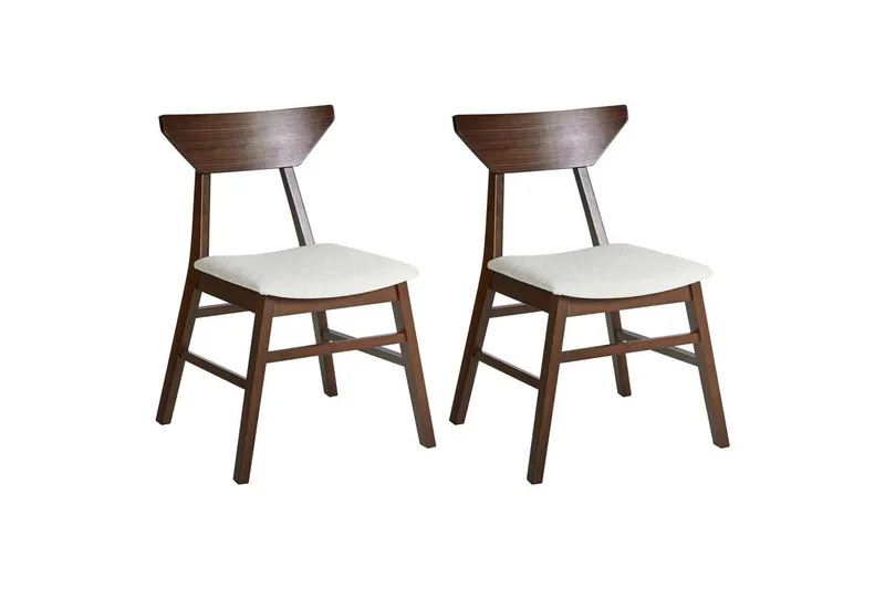 Sarja 2 ruokatuolia Hopkins - Ruskea, Beige - Huonekalut - Tuoli & nojatuoli - Ruokapöydän tuolit