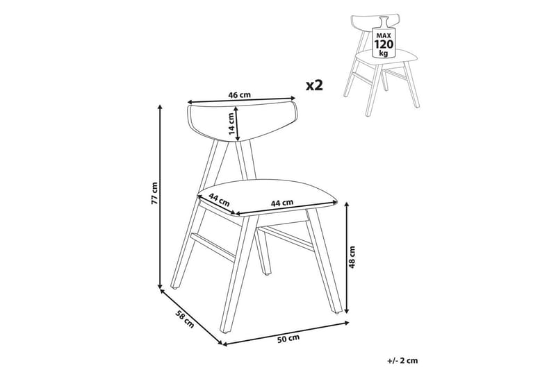 Sarja 2 ruokatuolia Lacota - Vaaleanruskea, harmaa - Huonekalut - Tuoli & nojatuoli - Ruokapöydän tuolit