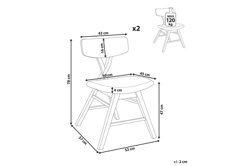 Sarja 2 ruokatuolia Leland - Ruskea, Harmaa - Huonekalut - Tuoli & nojatuoli - Ruokapöydän tuolit