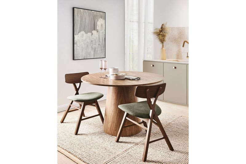 Sarja 2 ruokatuolia Leland - Ruskea, Vihreä - Huonekalut - Tuoli & nojatuoli - Ruokapöydän tuolit