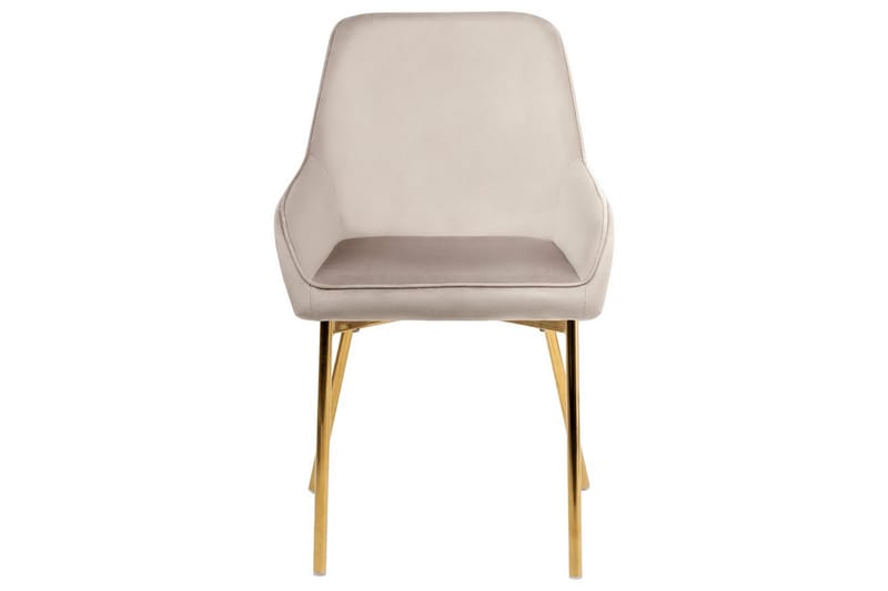 Sarja 2 ruokatuolia Loverna - Beige, kulta/Sametti, Beige, Kulta/Sametti, Beige, kulta/sametti - Huonekalut - Tuoli & nojatuoli - Ruokapöydän tuolit