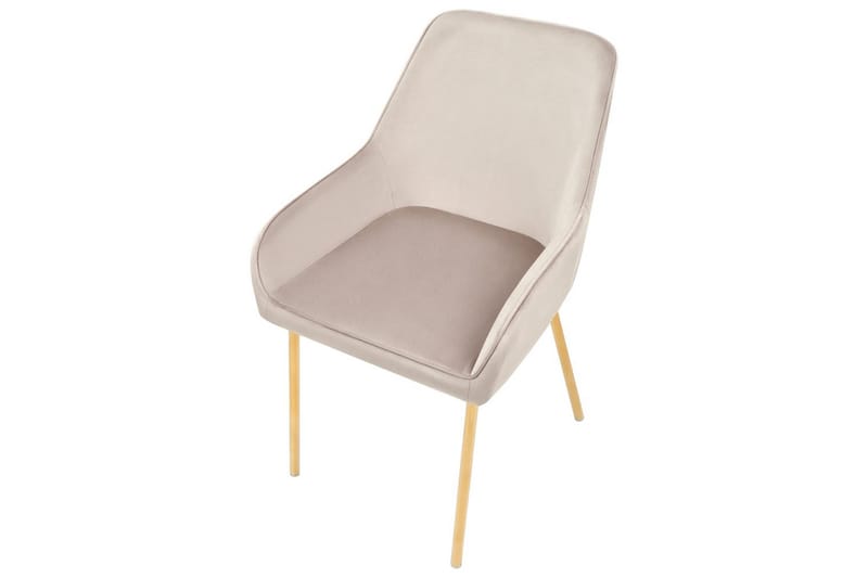 Sarja 2 ruokatuolia Loverna - Beige, kulta/Sametti, Beige, Kulta/Sametti, Beige, kulta/sametti - Huonekalut - Tuoli & nojatuoli - Ruokapöydän tuolit