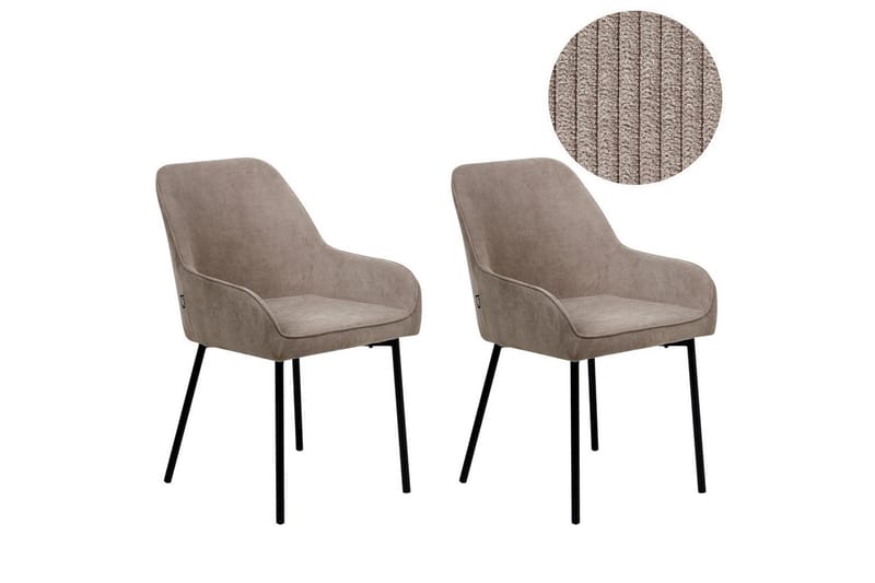 Sarja 2 ruokatuolia Loverna, Beige, musta/manchesterkangas, Beige, musta/Manchester-kangas