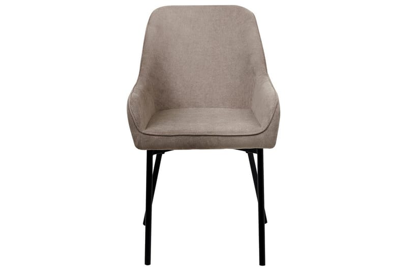 Sarja 2 ruokatuolia Loverna - Beige, musta/manchesterkangas, Beige, musta/Manchester-kangas - Huonekalut - Tuoli & nojatuoli - Ruokapöydän tuolit