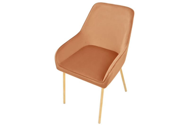 Sarja 2 ruokatuolia Loverna - Oranssi, kulta/Sametti - Huonekalut - Tuoli & nojatuoli - Ruokapöydän tuolit