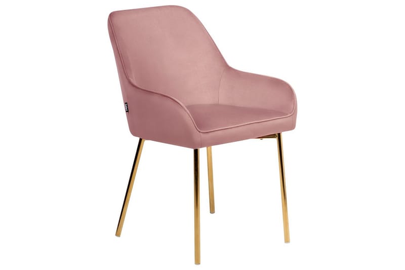 Sarja 2 ruokatuolia Loverna - Rosa, kulta/Sametti, Rosa, Kulta/Sametti - Huonekalut - Tuoli & nojatuoli - Ruokapöydän tuolit