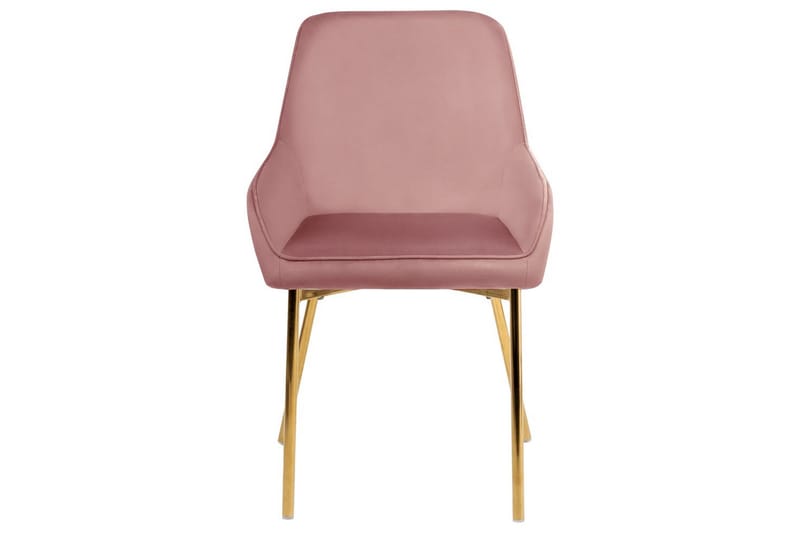 Sarja 2 ruokatuolia Loverna - Rosa, kulta/Sametti, Rosa, Kulta/Sametti - Huonekalut - Tuoli & nojatuoli - Ruokapöydän tuolit
