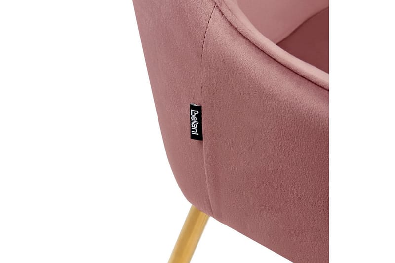 Sarja 2 ruokatuolia Loverna - Rosa, kulta/Sametti, Rosa, Kulta/Sametti - Huonekalut - Tuoli & nojatuoli - Ruokapöydän tuolit