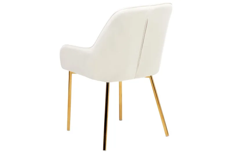 Sarja 2 ruokatuolia Loverna - Valkoinen, kulta/sametti, Valkoinen, kulta/Sametti - Huonekalut - Tuoli & nojatuoli - Ruokapöydän tuolit