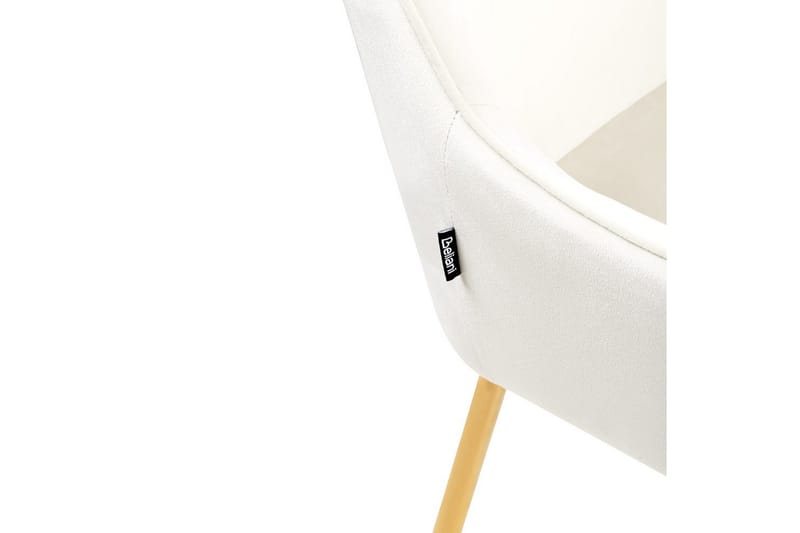 Sarja 2 ruokatuolia Loverna - Valkoinen, kulta/sametti, Valkoinen, kulta/Sametti - Huonekalut - Tuoli & nojatuoli - Ruokapöydän tuolit