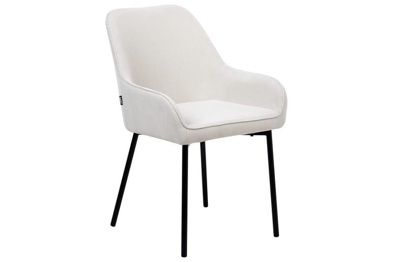 Sarja 2 ruokatuolia Loverna - Valkoinen, Musta/Manchester-kangas, Valkoinen, musta/Manchester-kangas - Huonekalut - Tuoli & nojatuoli - Ruokapöydän tuolit