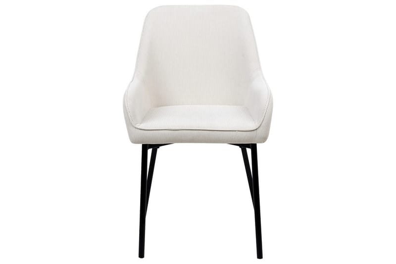 Sarja 2 ruokatuolia Loverna - Valkoinen, Musta/Manchester-kangas, Valkoinen, musta/Manchester-kangas - Huonekalut - Tuoli & nojatuoli - Ruokapöydän tuolit
