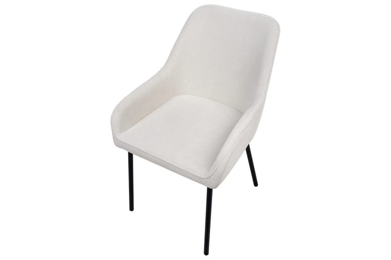 Sarja 2 ruokatuolia Loverna - Valkoinen, Musta/Manchester-kangas, Valkoinen, musta/Manchester-kangas - Huonekalut - Tuoli & nojatuoli - Ruokapöydän tuolit