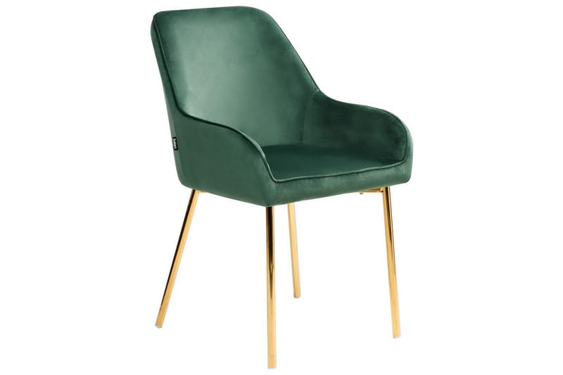 Sarja 2 ruokatuolia Loverna - Vihreä, kulta/Sametti - Huonekalut - Tuoli & nojatuoli - Ruokapöydän tuolit