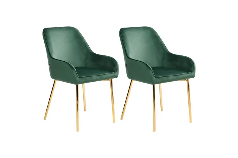 Sarja 2 ruokatuolia Loverna, Vihreä, kulta/Sametti