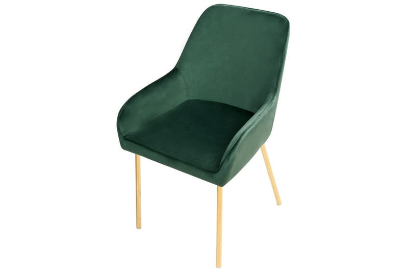 Sarja 2 ruokatuolia Loverna - Vihreä, kulta/Sametti - Huonekalut - Tuoli & nojatuoli - Ruokapöydän tuolit