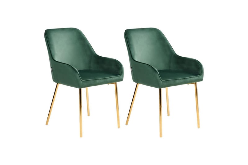 Sarja 2 ruokatuolia Loverna, Vihreä, kulta/Sametti