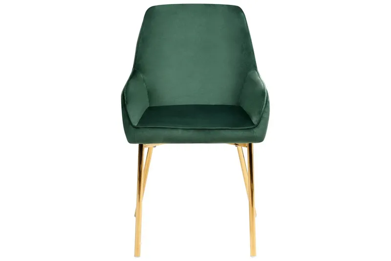 Sarja 2 ruokatuolia Loverna - Vihreä, kulta/Sametti - Huonekalut - Tuoli & nojatuoli - Ruokapöydän tuolit