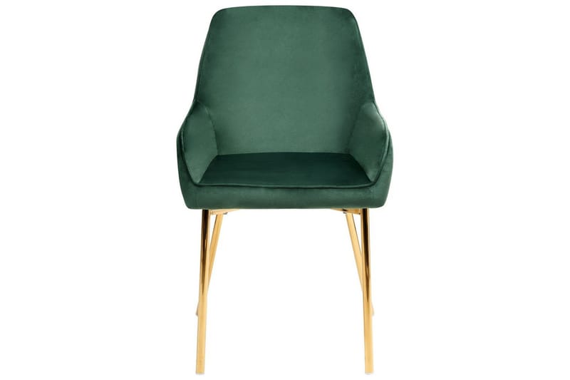 Sarja 2 ruokatuolia Loverna - Vihreä, kulta/Sametti - Huonekalut - Tuoli & nojatuoli - Ruokapöydän tuolit