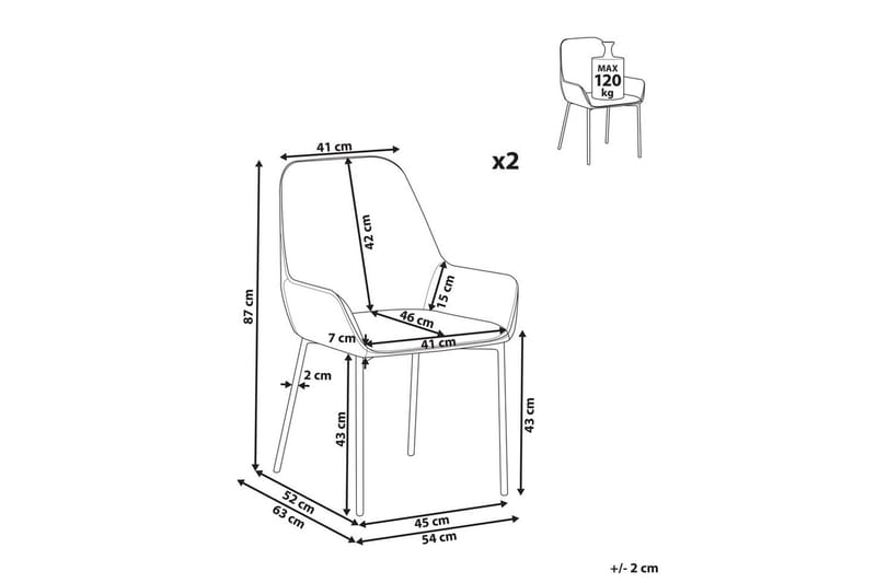 Sarja 2 ruokatuolia Loverna - Vihreä, musta/manchesterkangas - Huonekalut - Tuoli & nojatuoli - Ruokapöydän tuolit
