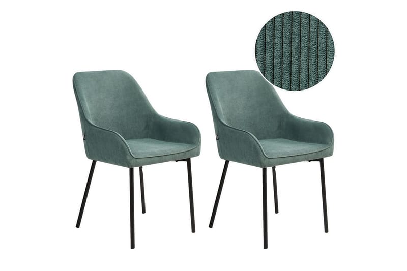 Sarja 2 ruokatuolia Loverna, Vihreä, musta/manchesterkangas