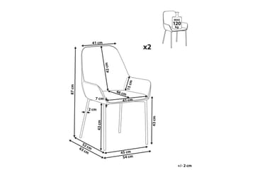 Sarja 2 ruokatuolia Loverna - Vihreä/kulta/Sametti - Huonekalut - Tuoli & nojatuoli - Ruokapöydän tuolit
