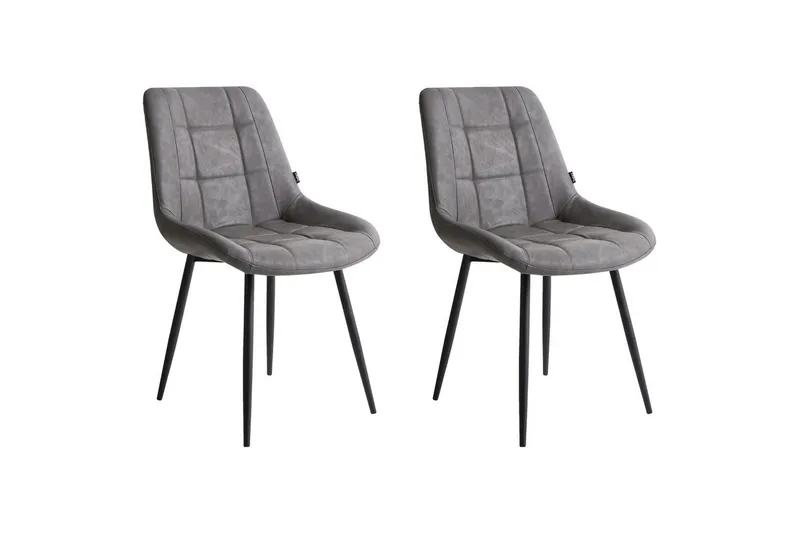 Sarja 2 ruokatuolia Melrose, Harmaa, Musta, Harmaa, musta